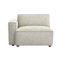 Linkes Eckmodul für ein Sofa aus beigem Samt-Effekt Textil SPLIT