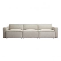 Modulares Sofa für 4 Personen in beigem Samt-Textur Stoff SPLIT