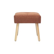Niedriger Hocker in Textur-Velours-Effekt gebrannte Erde und helles Massivholz H46 cm GUESTA