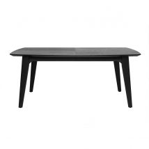 Rechteckiger Esstisch mit integrierter Verlängerung in Schwarz Eiche L180-230 cm FIFTIES