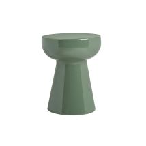 Runder Beistelltisch aus grünem Emaille-Metall, D34 cm MOGOU