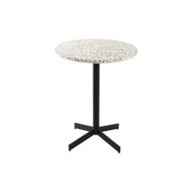 Runder Bistrotisch aus Terrazzo und schwarzem Metall D60 cm MEERA