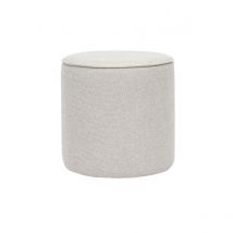 Runder Pouf aus Stoff in Beige mit samtigem Effekt und Textur D40 cm PAUL
