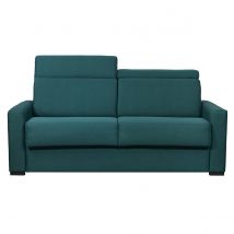 Schlafsofa entenblau mit 18 cm Matratze und verstellbaren Kopfstützen NORO