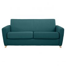 Schlafsofa skandinavisch blaugrün und Holz GRAHAM