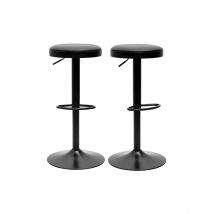 Schwarze höhenverstellbare Barhocker (Set von 2) BYRON