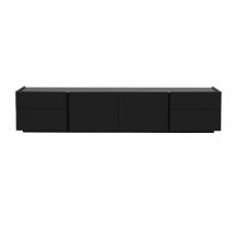 Schwarzes Glanzdesign TV-Möbel mit Stauraum L199.8 cm ISAURE