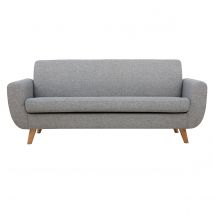 Skandinavisches 3-Sitzer-Sofa in Hellgrau und Holz PURE