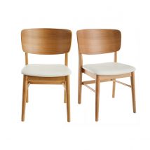 Stühle in Weiß und hellem Holz (2er-Set) SHELDON