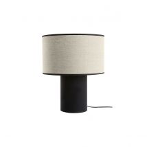 Tischlampe aus hellem Leinen und schwarzer Baumwolle SLOT