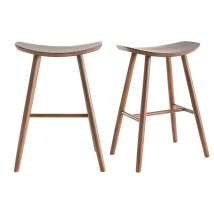 Walnuss Barhocker H65 cm (2er Set) DEMORY