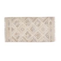 Alfombra bereber beige con patrones de lana y algodón de 60 x 120 cm MAKAÏ