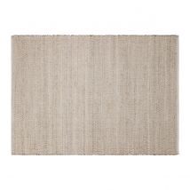 Alfombra rectangular beige de yute y algodón tejidos 160 x 230 cm CAMAO