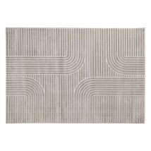 Alfombra rectangular gráfica beige 160 x 230 cm MAGNUS