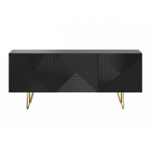 Aparador negro y dorado 3 puertas 160 cm OZEN