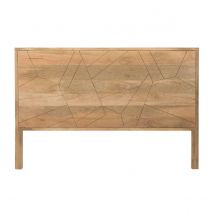 Cabecero de cama de madera de mango maciza con grabados 165 cm LINIUM