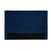 Cabecero de cama tapizado con terciopelo azul noche 160 cm ENGUERRAND