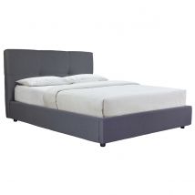 Cama canapé 160x200 cm en tejido gris SOGNO