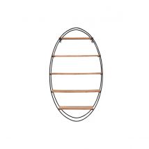 Estantería de pared oval en acacia y metal A130 cm HANG