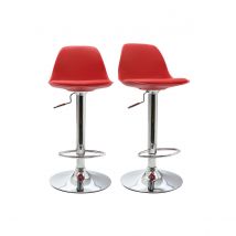 Lote de 2 taburetes de bar diseño rojos STEEVY