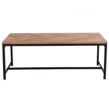 Mesa de centro moderna en acacia y metal negro STICK