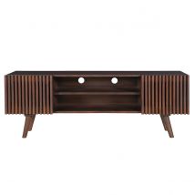 Mueble TV de madera maciza de mango oscuro con puertas correderas 140 cm ALBA