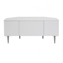 Mueble TV esquinero de diseño blanco lacado KAROL