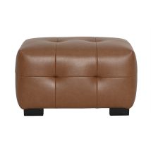 Puf reposapiés de diseño en cuero marrón CORTO