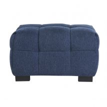 Puf reposapiés de diseño en tela de terciopelo azul oscuro CORTO