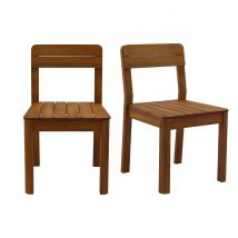 Set de 2 sillas de jardín de madera maciza AKIS