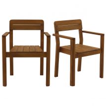 Set de 2 sillones de jardín de madera maciza AKIS