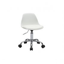 Silla de oficina blanca con ruedas para niños STEEVY