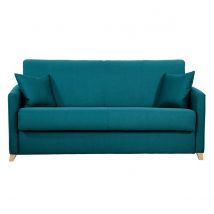 Sofá convertible 3 plazas nórdico azul pavo real SKANDY
