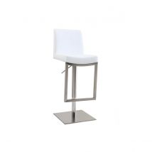 Taburete de bar diseño contemporáneo - metal y PU blanco - KYLE