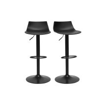 Taburetes de bar regulables en diseño negro (juego de 2) KELLY