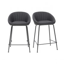 Taburetes de bar tejido gris oscuro 65 cm (lote de 2) SHERU