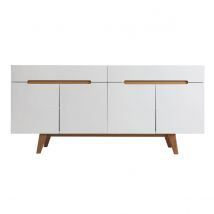 Buffet scandinavo bianco lucido e frassino 180cm MELKA