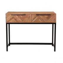 Console in acacia nera e metallo 2 cassetti L100 cm STICK