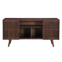 Credenza in legno massello di mango scuro 2 ante scorrevoli L140 cm ALBA