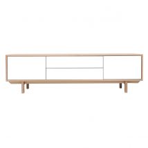 Mobiletto TV scandinavo in legno e bianco 180 cm SID