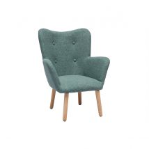 Poltrona da bambino in stile scandinavo verde-grigio in tessuto e legno chiaro BABY BRISTOL