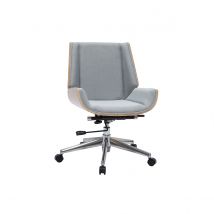 Poltrona da ufficio design legno chiaro e bianco CURVED