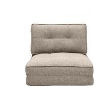 Poltrona letto singola in tessuto color talpa SALLY