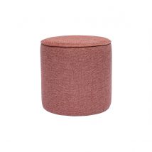 Pouf rotondo in tessuto effetto velluto terracotta testurizzato D40 cm PAUL