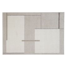 Tappeto rettangolare beige con motivi 150 x 220 cm IRENE