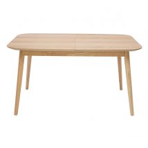 Tavolo allungabile con allunghe integrate rettangolare in legno chiaro rovere L140-170 cm ANK