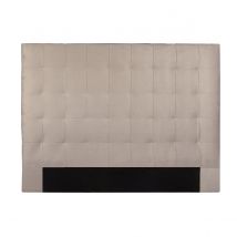 Testata letto lavorazione capitonné in tessuto velluto color talpa L140 cm HALCIONA