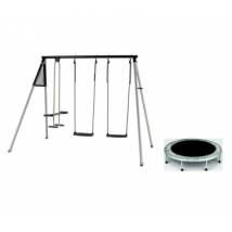 Altalena 4 posti con cavalluccio e trampolino elastico, kit parcogiochi per bambini Sicorage Slolle