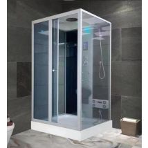 Cabina doccia idromassaggio, cromoterapia, touch screen, full optional 100x100cm Sicorage Lurix