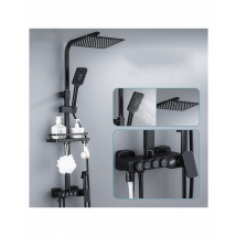 Colonna doccia termostatica acciaio nero, 5 funzioni digitale Sicorage Ermas